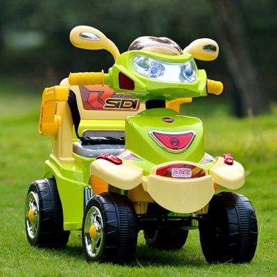 孩智堡儿童电动车三轮 电动摩托车 童车 带摇控电瓶车儿童玩具车_不